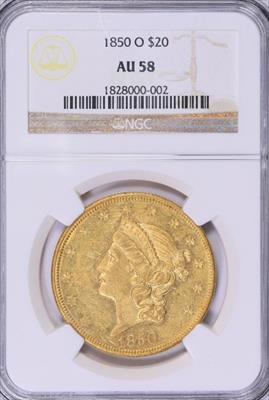 1850-O $20 Liberty AU58 NGC