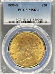 1898-S $20 Liberty MS63+ PCGS