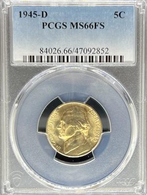 1945-D Jefferson Nickel MS66FS PCGS
