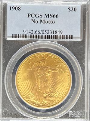 1908 NM $20 St Gaudens MS66 PCGS
