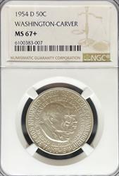 1954-D 50C Washington Carver MS67+ NGC Finest Known POP 1/0