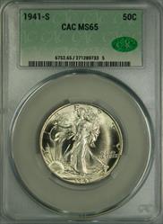 1941-S Walking Liberty Half Dollar MS65 CACG