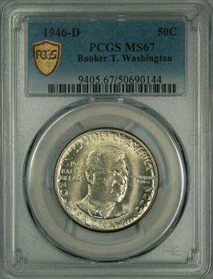 1946-D 50C Booker T Washington MS67 PCGS
