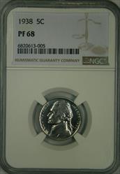 1938 Jefferson Nickel PR68 NGC