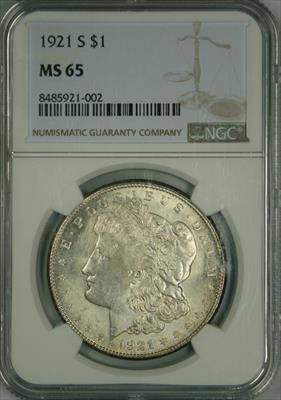 1921-S Morgan Dollar MS65 NGC