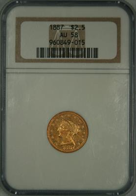 1887 $2.5 Liberty AU58 NGC
