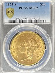 1875-S $20 Liberty MS62 PCGS