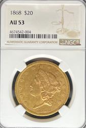 1868 $20 Liberty AU53 NGC