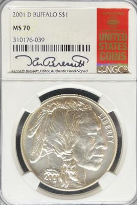 2001-D S$1 Buffalo MS70 NGC