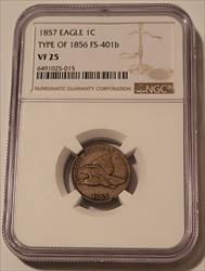 1857 Flying Eagle Cent Type of 1856 FS-401b VF25 NGC