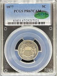 1877 Shield Nickel PR67CAM PCGS CAC