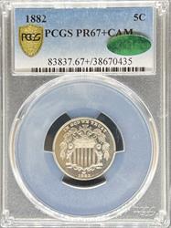1882 Shield Nickel PR67+CAM PCGS CAC