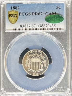 1882 Shield Nickel PR67+CAM PCGS CAC