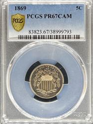 1869 Shield Nickel PR67CAM PCGS