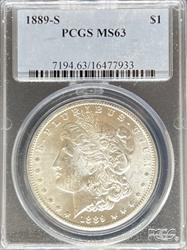 1889-S Morgan Dollar MS63 PCGS