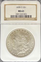 1898-O Morgan Dollar MS63 NGC