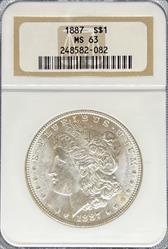 1887 Morgan Dollar MS63 NGC