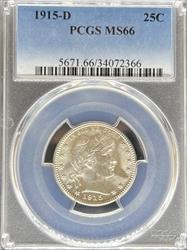1915-D Barber Quarter MS66 PCGS