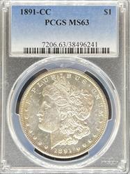 1891-CC Morgan Dollar MS63 PCGS