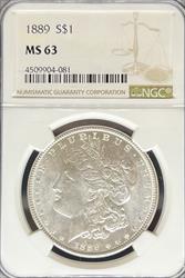 1889 Morgan Dollar MS63 NGC