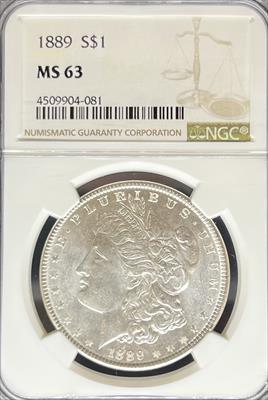 1889 Morgan Dollar MS63 NGC