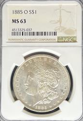 1885-O Morgan Dollar MS63 NGC
