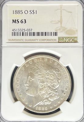 1885-O Morgan Dollar MS63 NGC