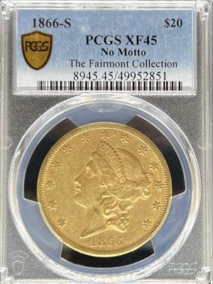 1866-S NM $20 Liberty XF45 PCGS