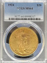 1924 $20 St Gaudens MS64 PCGS
