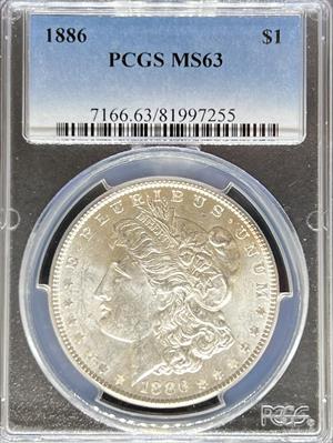 1886 Morgan Dollar MS63 PCGS