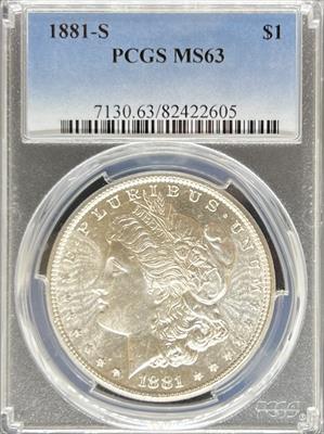 1881-S Morgan Dollar MS63 PCGS