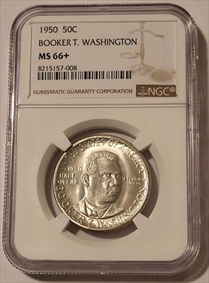 1950 Booker T Washington Commemorative Silver Half Dollar MS66+ NGC