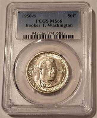 1950 S Booker T Washington Commemorative Silver Half Dollar MS66 PCGS