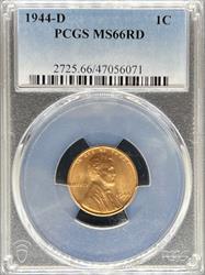 1944-D Lincoln Cent MS66RD PCGS