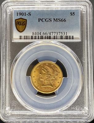 1901-S $5 Liberty MS66 PCGS