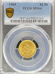 1905 $2.5 Liberty MS64 PCGS