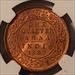 India - British - Victoria 1889 (C) 1/4 Anna MS64 RED NGC