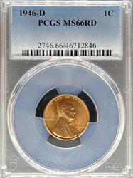 1946-D Lincoln Cent MS66RD PCGS