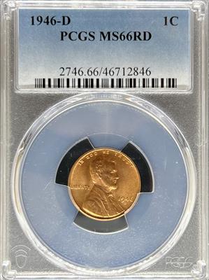 1946-D Lincoln Cent MS66RD PCGS
