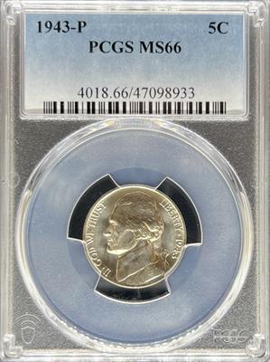 1943 Jefferson Nickel MS66 PCGS