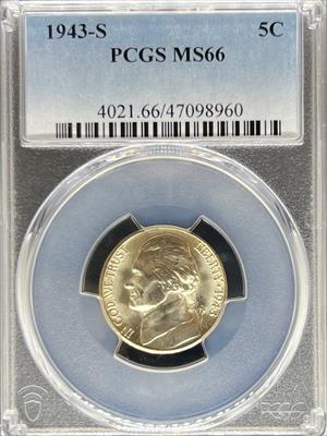 1943-S Jefferson Nickel MS66 PCGS