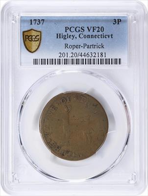 1737 CONNECTICVT 3 HAMMERS HIGLEY