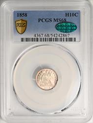 1858 LIBERTY SEATED H10C