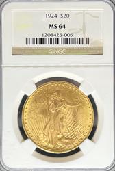 1924 $20 St Gaudens MS64 NGC