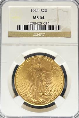 1924 $20 St Gaudens MS65 NGC