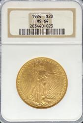 1924 $20 St Gaudens MS64 NGC