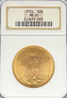 1924 $20 St Gaudens MS65 NGC