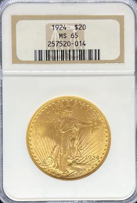 1924 $20 St Gaudens MS65 NGC
