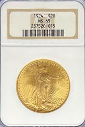 1924 $20 St Gaudens MS65 NGC