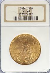 1924 $20 St Gaudens MS65 NGC